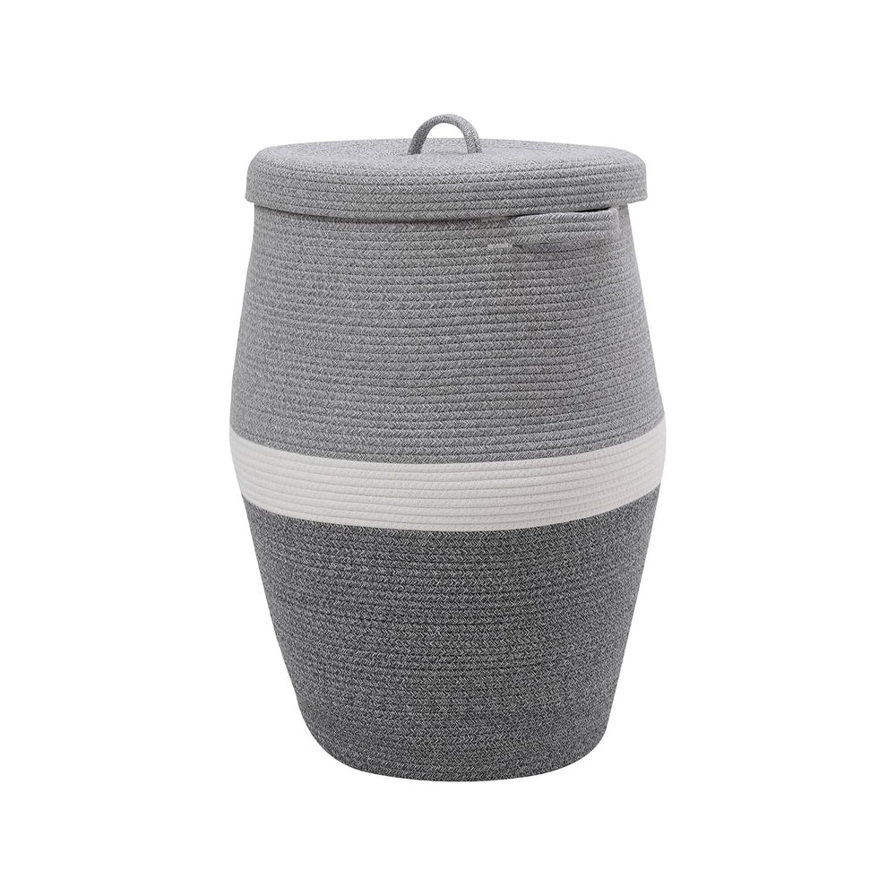 26"x20" Extra Large Tall Woven Laundry Basket with Lid, Cotton Rope...
