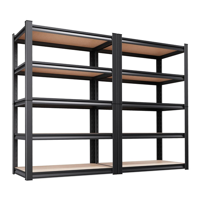 2Pack Storage Shelves, Garage Shelving,Adjustable Heavy Duty Shelving Unit,5T Tall Garage Shelves，Wood Metal Standing Shelf Units,Utility Rack for Kitchen 71.2''H*31.5''W*13.8''D