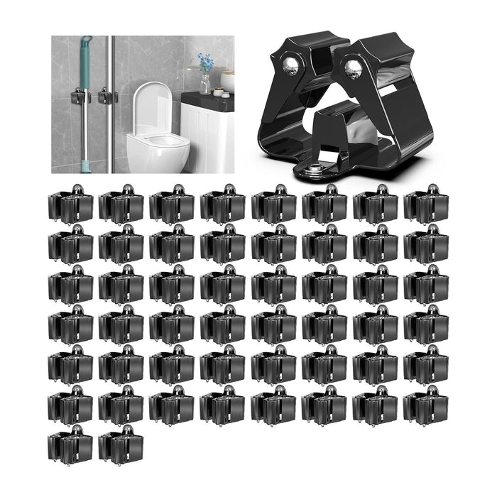 3-H Stainless Steel Broom Holder Wall Mount 50-Pack- Heavy Duty Mop Organizer