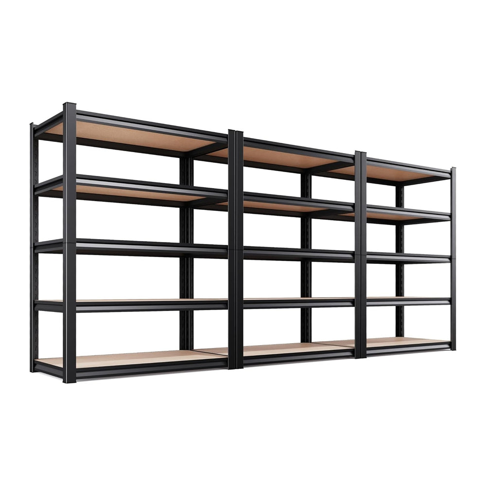 3-Pack 71.2"H Storage Shelves, 5 Tier Adjustable Wood Garage Shelving, U...