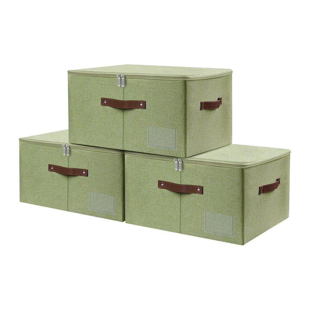 3 Pack Storage Bins with Zipper Lids 17.7"x13.8"x10" Foldable ...