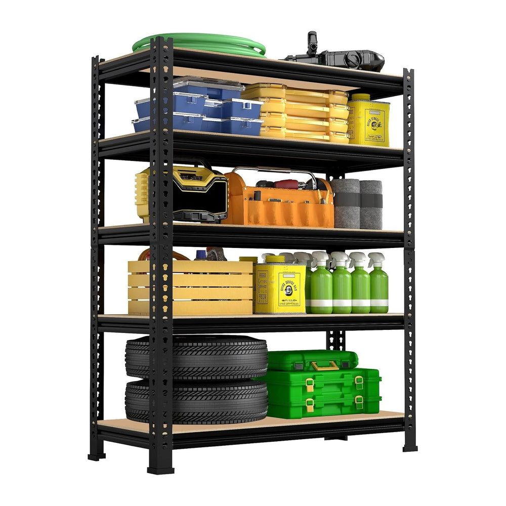 31.5" W x 16" D x 63" H 5-Tier Metal Storage Shelves: Heavy Du...