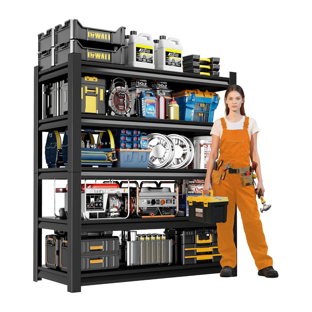 36" W Garage Shelving,5-Tier Heavy Duty Shelving Unit,3000LBS Adjustable...