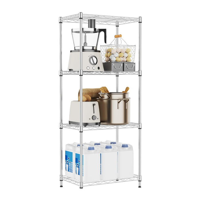 4 Tiers Shelf Metal Storage Shelves Wire Rack Closet Organizers