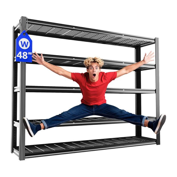 48" W Metal Garage Shelving 5 Tier Storage Shelves Heavy Duty 3030LBS