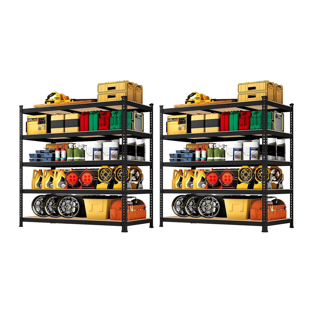 48" W x 24" D x 72" H Garage Shelving Heavy Duty: 5 Tier Metal...