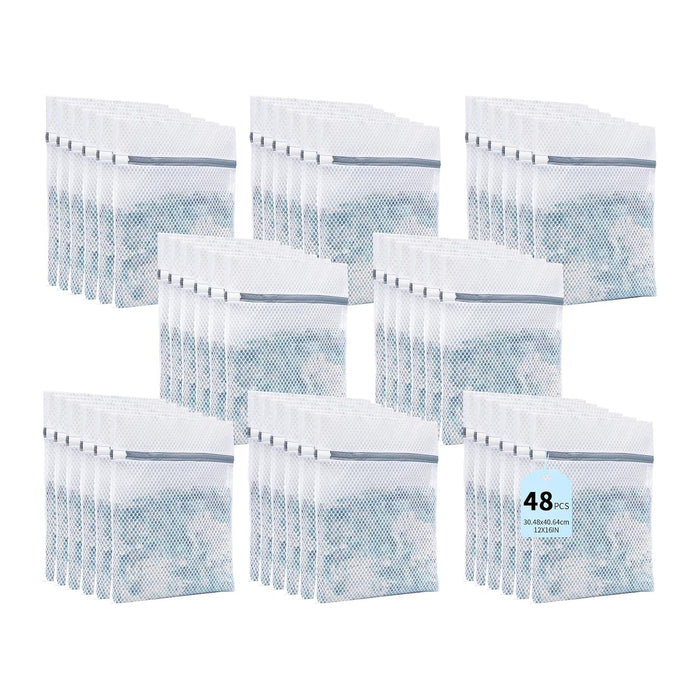 48PCS 12X16IN Laundry Bags Mesh Wash Bags for Strong Zipper