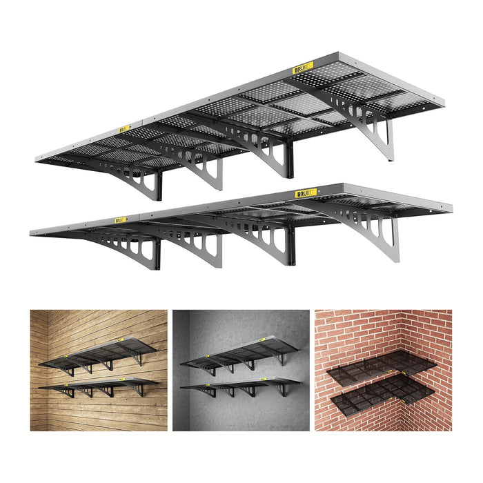 4Pack 2x3ft Adjustable Metal Garage Wall Shelving Heavy Duty Garage Storage