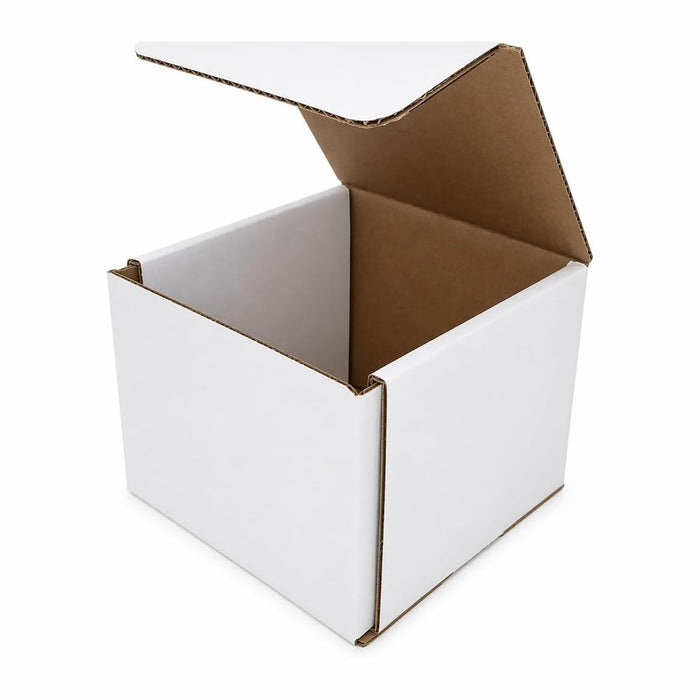 4x3x2 White Corrugated Boxes, 250 Pack, Fold-Together Mailers, No Tape Needed, Small Cardboard Boxes for Packing and Mailing