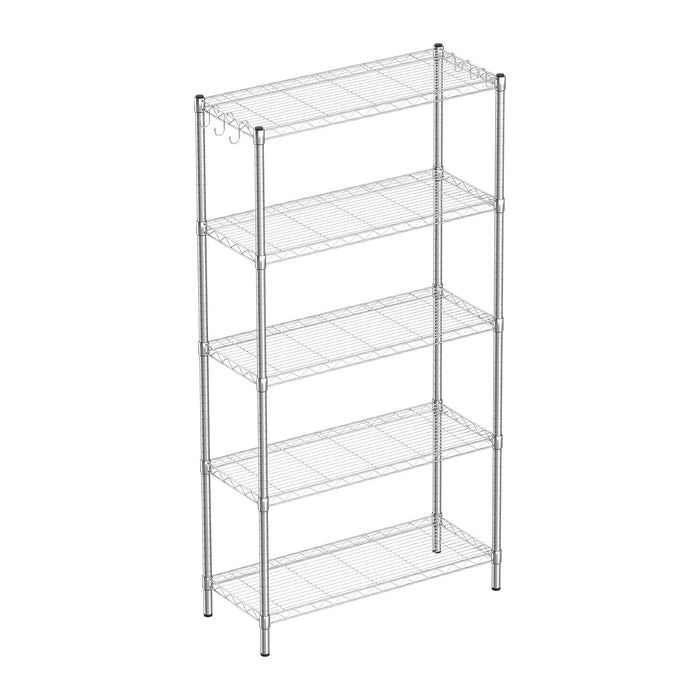 5-Shelf Adjustable Metal Shelf Wire Shelving Unit Storage Rack Display Shelf