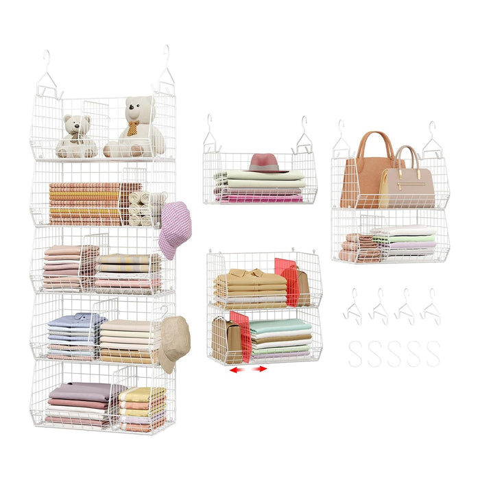 5 Tier Extra Large Closet Hanging Shelves