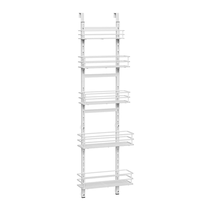 5-Tier Narrow Pantry Door Organizer,Over the Door Pantry Organizer,White