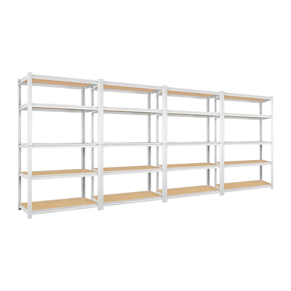 5 Tier White Storage Shelves - Adjustable Pantry Shelves Metal Closet Shelf, ...