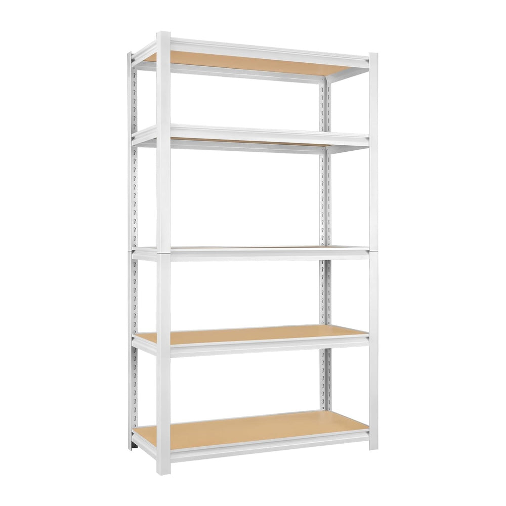 5 Tier White Storage Shelves - Adjustable Pantry Shelves Metal Closet Shelf, ...