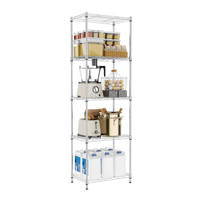 5 Tiers Shelf Metal Storage Shelves Wire Rack Closet Organizers
