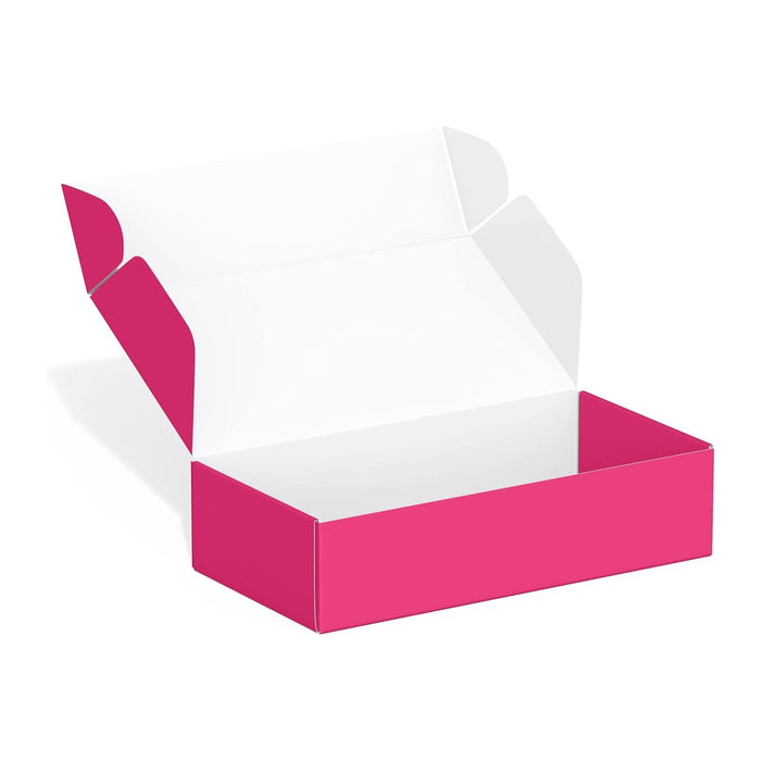 50 Pack 4"x8"x2" Shipping Boxes, Corrugated Cardboard Small Box Mailer, Shipping Boxes for Small Business for Gift Packing- TONESPAC (4"x8"x2", Hot-Pink)