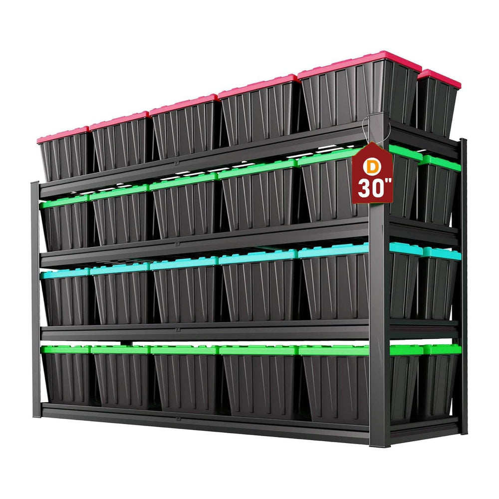 55" W Heavy Duty Garage Shelving 30" D Metal Shelving Unit, 4 Tier ...