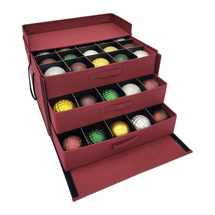 612 Vermont Christmas Ornament Storage Box, Holds 60-4 Inch Ornaments