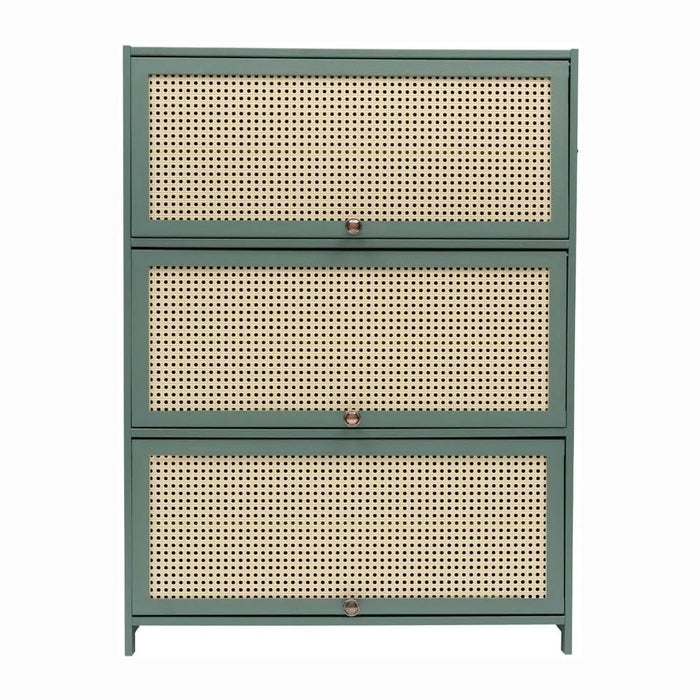7-Tier Bamboo Shoe Rack with 3 Breathable Flip-up Doors Shoe Organizer Cabinet for Closet, Hallway, Entry Way (31.5“ L x 12.6" W x 41.7" H)