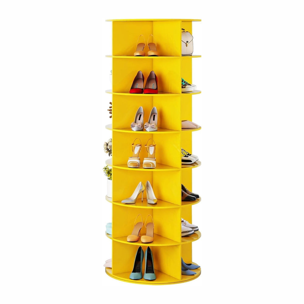 7 Tier Rotating Shoe Rack Tower, Easily Assembled Lazy Susan Shoe Organizer, ...