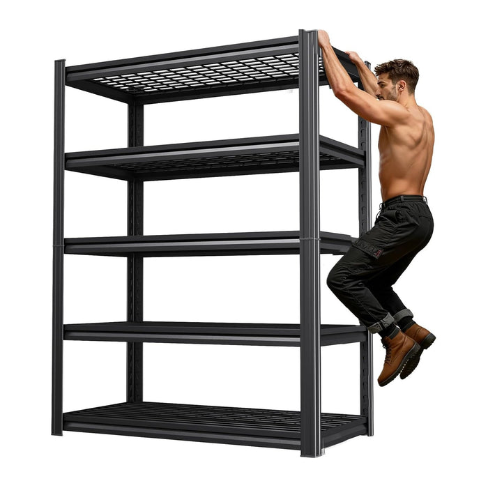 71''H Storage Shelves, Garage Shelving,Adjustable Heavy Duty Shelving Unit,5T Tall Garage Shelves，Metal Standing Shelf Units,Utility Rack For Kitchen Warehouse Industrial Basement 71*35*16