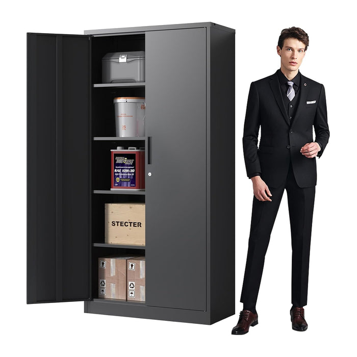 72'' Garage Storage Cabinet, Lockable Storage Cabinet