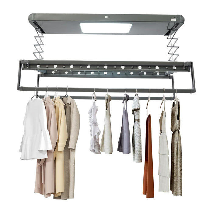 77lbs Ceiling Mounted Clothes Drying Rack for Balcony Laundry Rooms