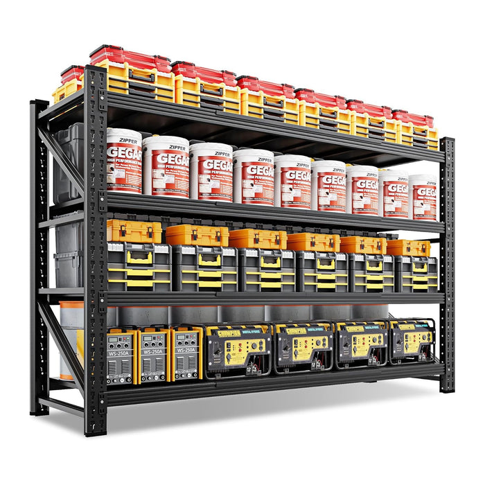 79" Wide Metal Garage Shelves, 7000LBS Storage Shelving Heavy Duty, Standing Shelf Units, Large Steel Adjustable Storage Shelving Rack for Shop Warehouse Basement, 79'' W x 24''D x 79'' H