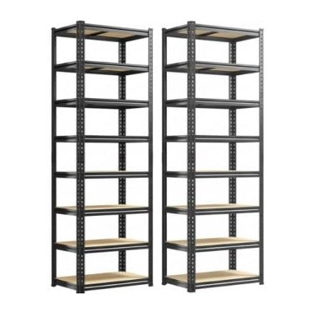 8 Tier Storage Shelves,Shelving Unit Load 352 LBS Per Shelf, Adjustable and Divisible Metal Shelving, Shelving Units and Storage for Laundry Room, Pantry, Kitchen, 21.6"W x 11.8"D x 84"H, 2 Pack