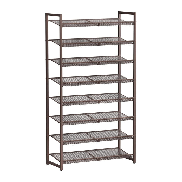 8Tier Metal Tall Shoe Rack,Large Shoe Rack for Closet,entryway,Garage, with Adjustable Flat or Angled Shelves, Hold 32-40 Pairs Shoes ﻿