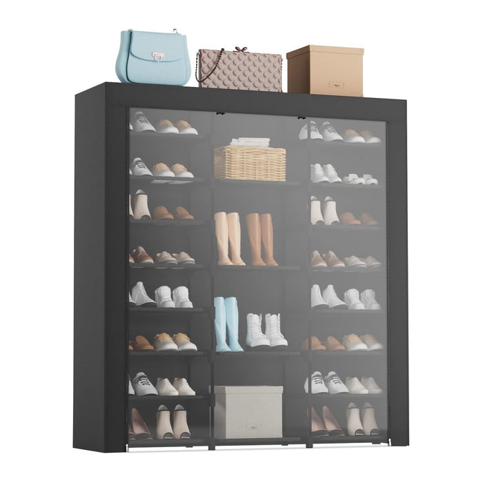 9-Tier Large Tall Shoe Rack with Covers 40-46 Pairs, Sneaker Rack Organizer Shoes Cabinet Closed Shelves Shoe Stand Holder for Garage Bedroom,Zapateras Organizer for Shoes 50 Pares