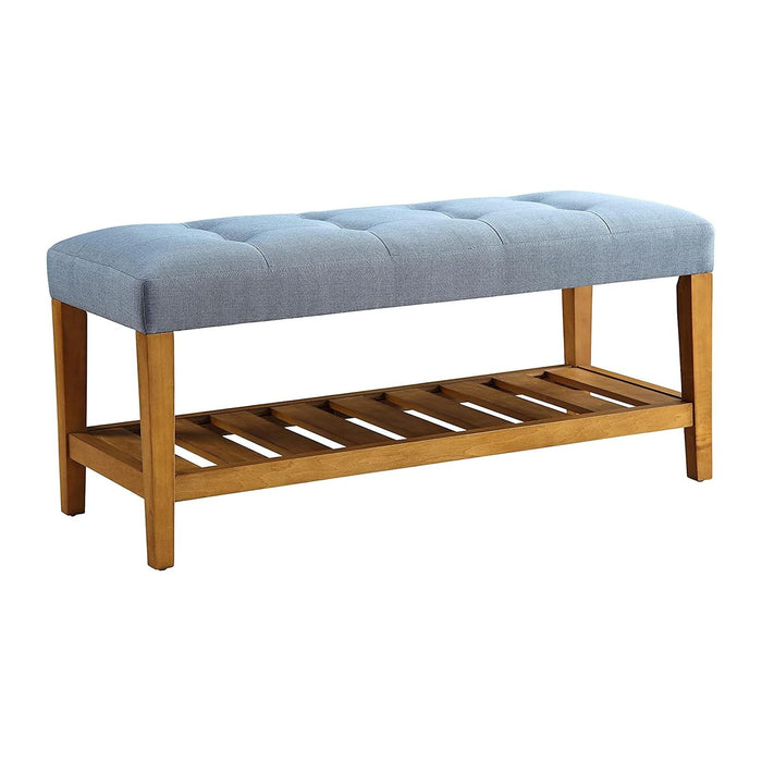 Acme Furniture 96684 Charla Bench, Blue & Oak, One Size