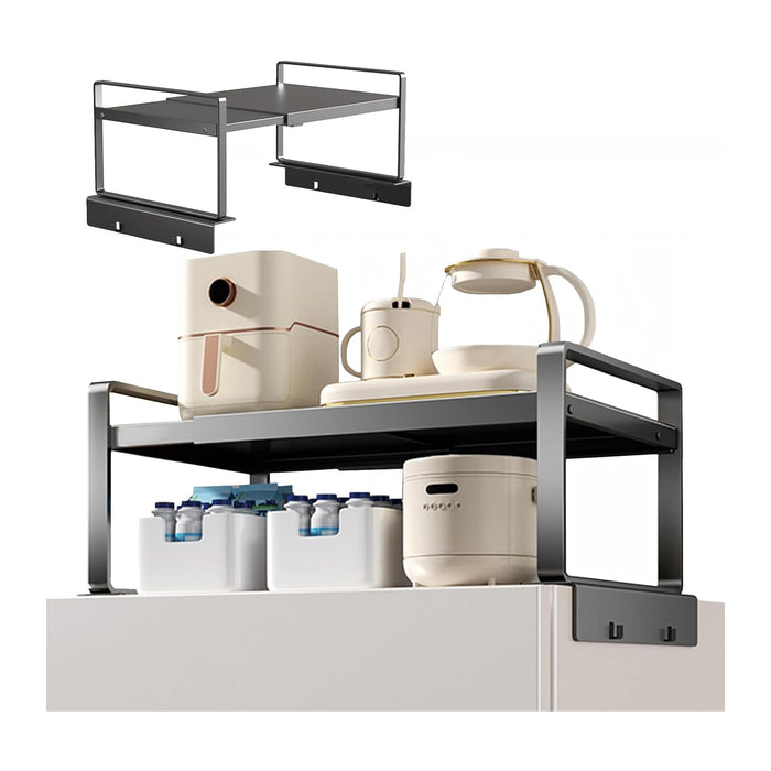 Adjustable Fridge Top Storage Rack, 12.4"-23.62" Expandable Organizer Shelf