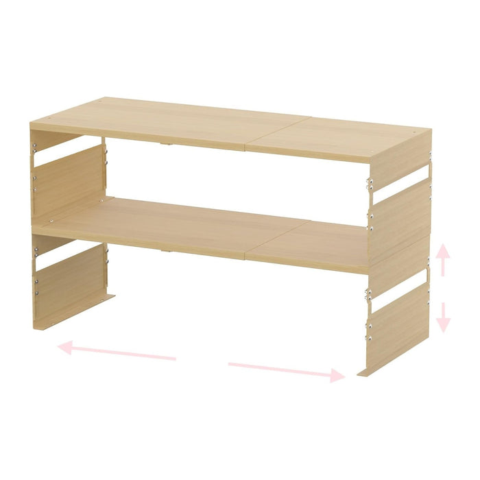 Adjustable Metal Bedside Shelf – Stackable Shelf for Bedroom, Living Room, Office, Space-Saving Storage Organizer, Easy Assembly，Sleek Matches Any Decor(2PACKS/Burlywood)
