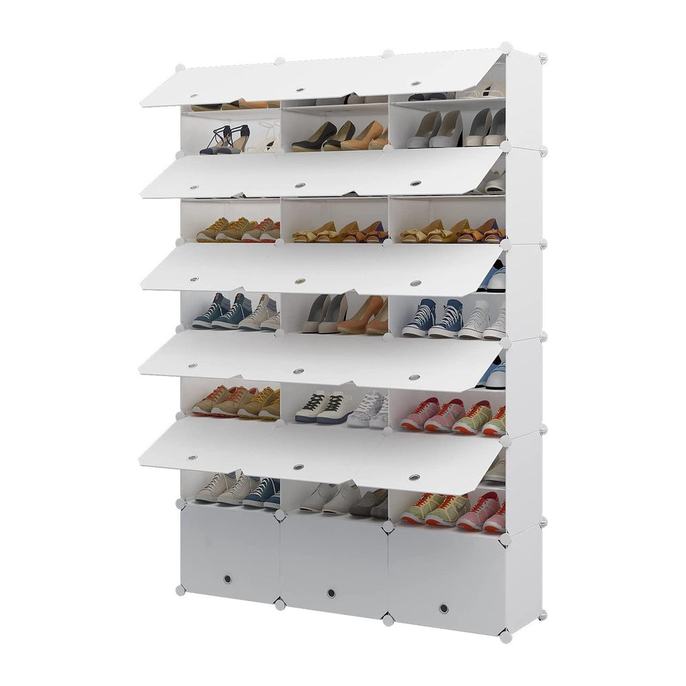 Aeitc Portable Plastic Rack, 72 Pair DIY Shoe Storage Shelf Organizer for Ent...