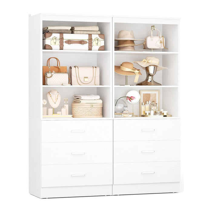 Aheaplus 47.2" Closet Drawers System, Closet System with 3 Drawers, White