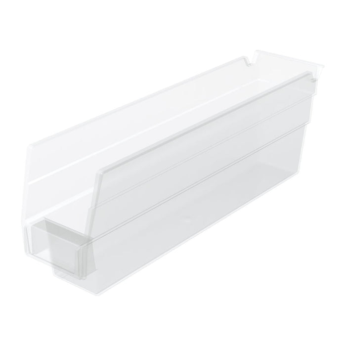 Akro-Mils 30110 Heavy Duty Plastic Shelf Bins, 12"x 3"x 4", Clear, 24-Pack