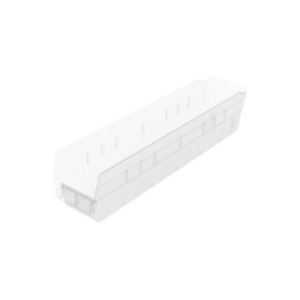 Akro-Mils 30128 Heavy Duty Plastic Shelf Bins, 18"x 4"x 4", Cl...