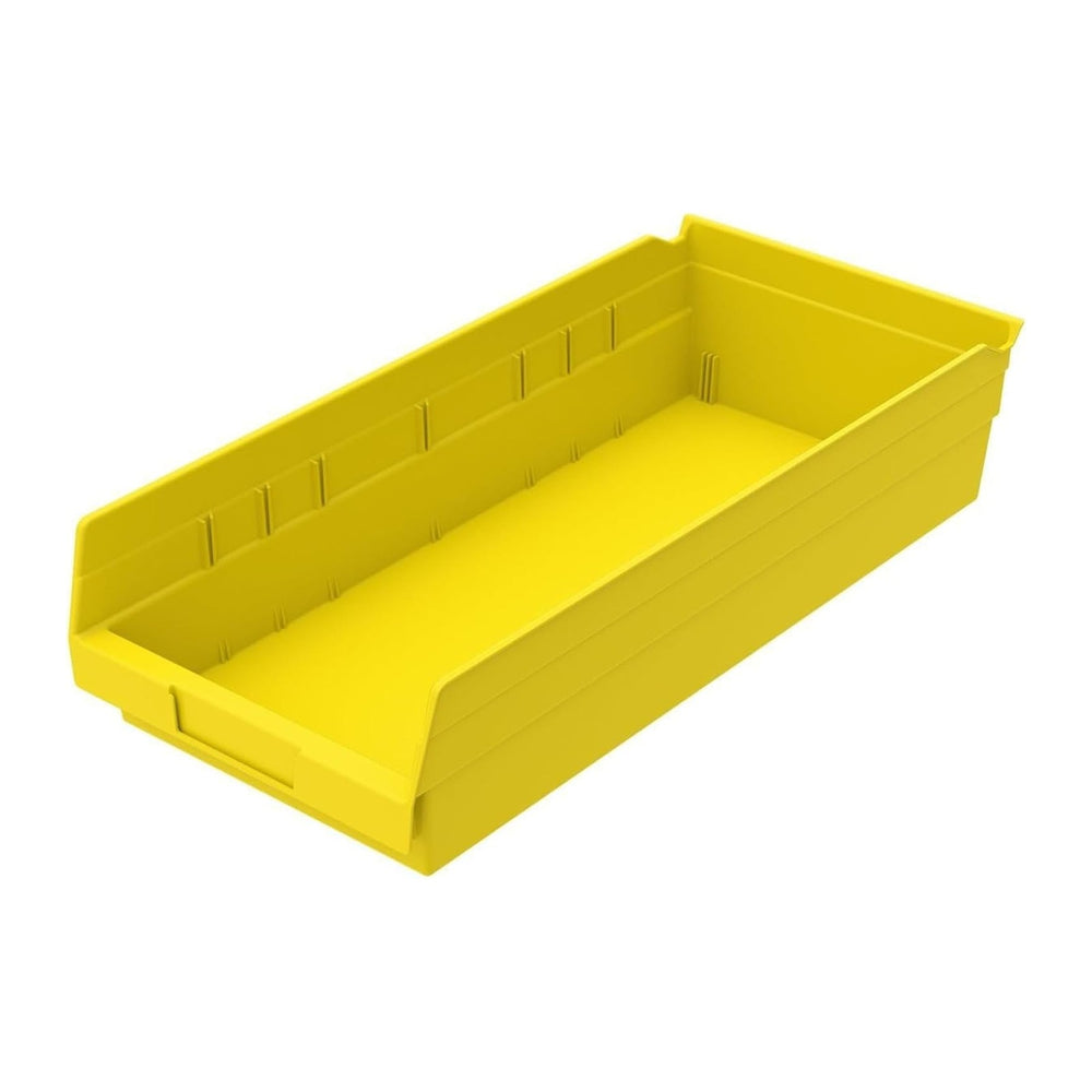 Akro-Mils 30158 Heavy Duty Plastic Shelf Bins, 18"x 8"x 4", Ye...