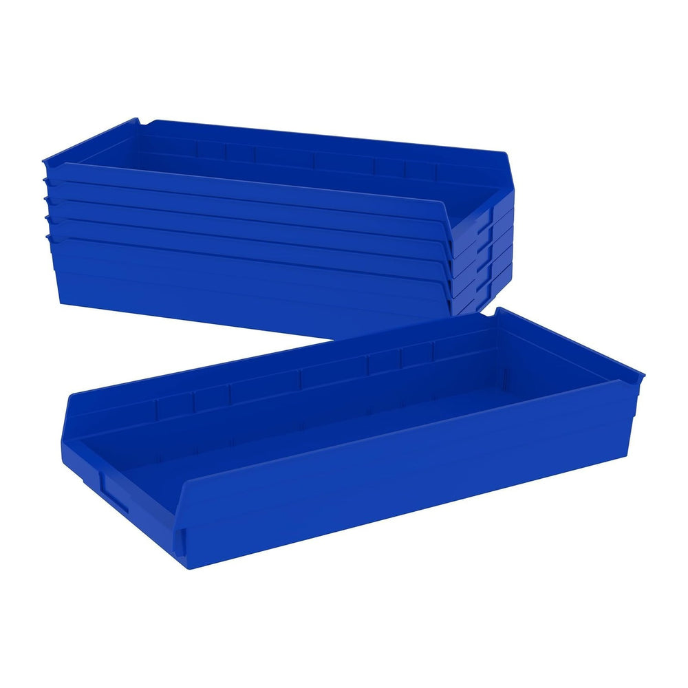 Akro-Mils 30174 Heavy Duty Plastic Shelf Bins, 24"x 11"x 4", B...