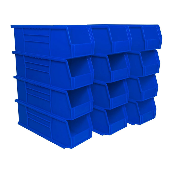Akro-Mils 30234 AkroBins Plastic Storage Bins, 15"x5"x5", Blue, 12-Pack