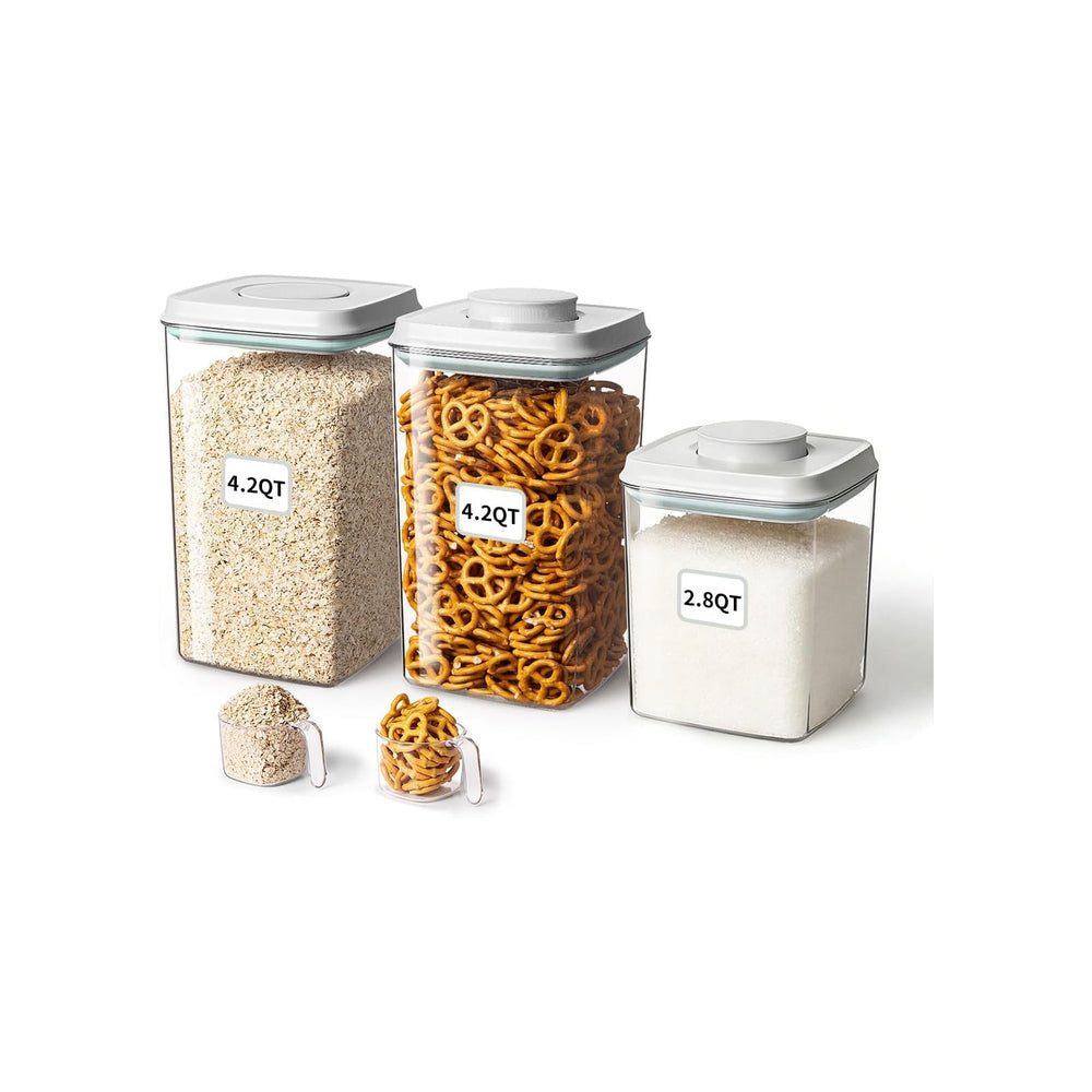Ankou Food Storage Container Sets, 2.8 Qt + 4.2 Qt *2 Airtight Canisters with...