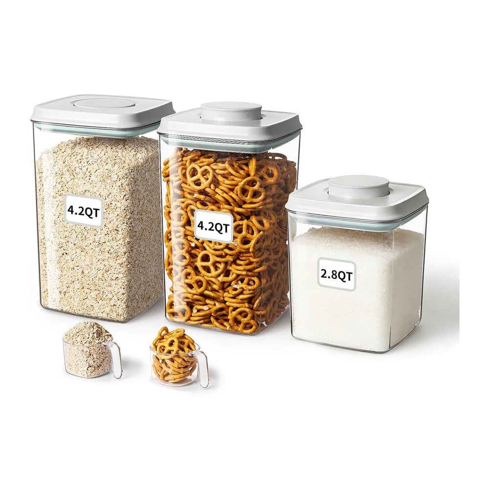 Ankou Food Storage Container Sets, 2.8 Qt + 4.2 Qt *2 Airtight Canisters with...