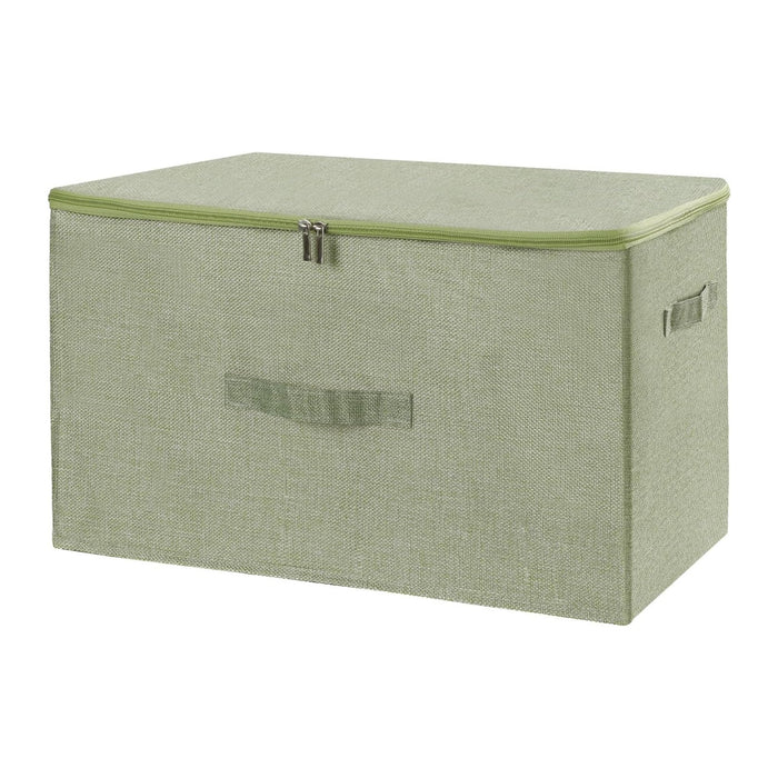 ANMINY Fabric Storage Bins with Zipper Lids, 20"x15"x12", Green, 1 PCS
