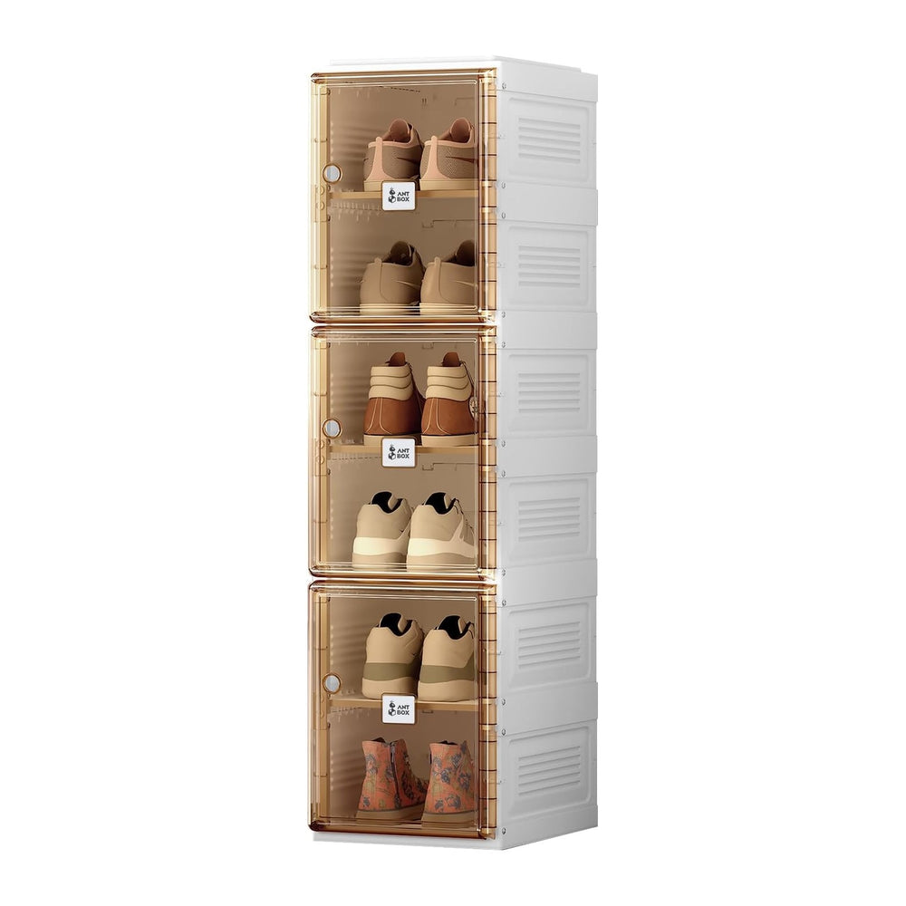 ANTBOX Shoe Organizer Storage Box, Portable Folding Shoe Rack for Closet with...