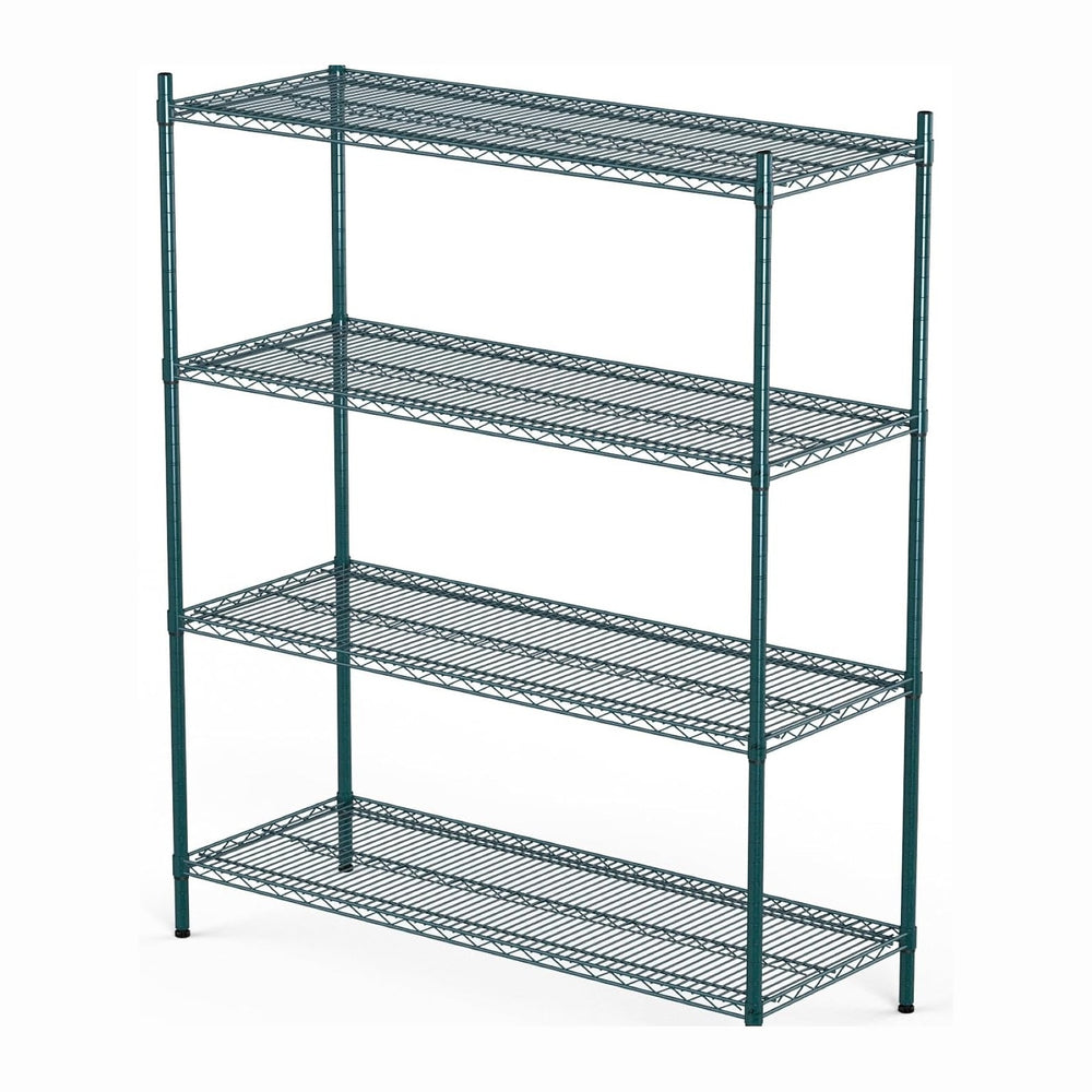 APLSS NSF 4-Tier Green-Epoxy Storage Shelves, 14"x48"x63", Moi...