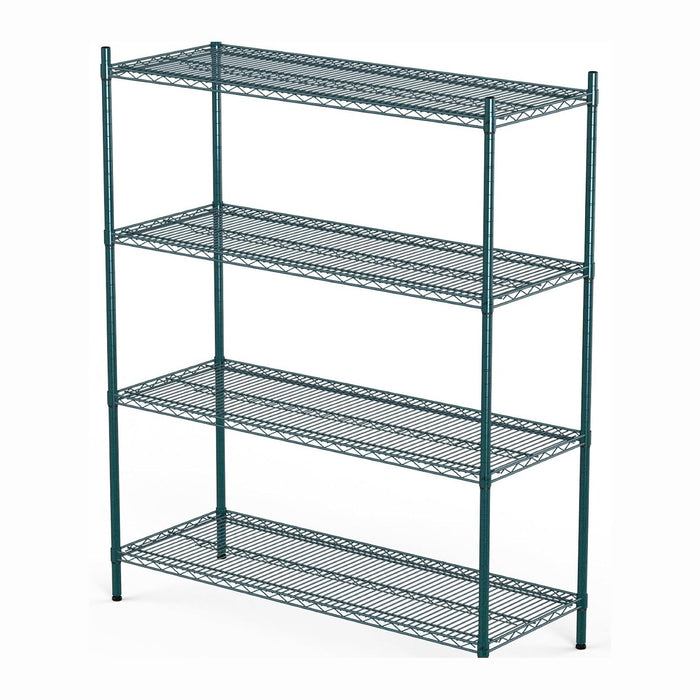 APLSS NSF 4-Tier Green-Epoxy Storage Shelves, 14"x48"x63", Moist&Dry Environments, Commercial Heavy Duty Steel Wire Shelving Unit, 800lbs Per Shelf, Walk-in Cooler&Freezer Kitchen