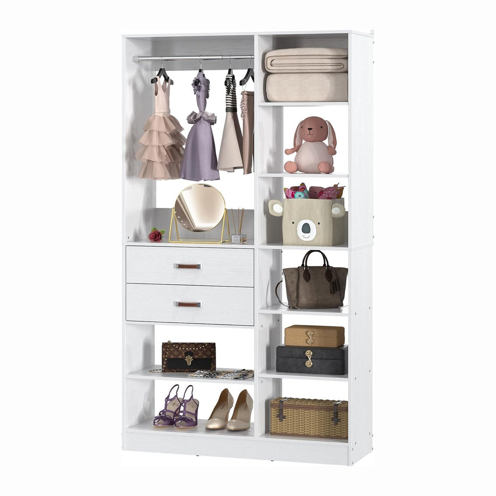 Armocity Freestanding Closet System, 40 Inches Stand-Alone Wardrobe with 10 S...