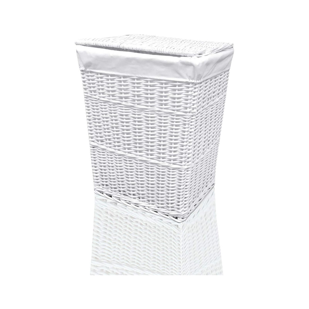 ARPAN Large Wicker Laundry Basket with White Lining, 32LX45WX59H