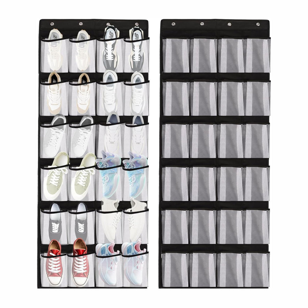 ASelected Hanging Door Organizer 2Pcs 48 Large Mesh Pockets 8 Hooks Hanging S...